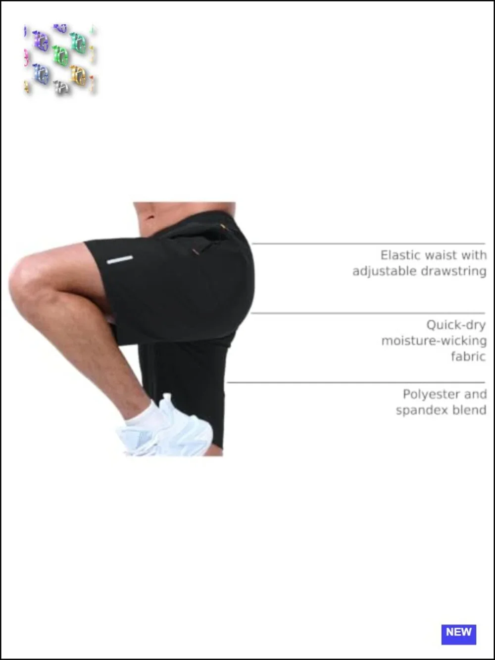 Men's Quick-Dry Athletic Shorts with Zipper Pockets